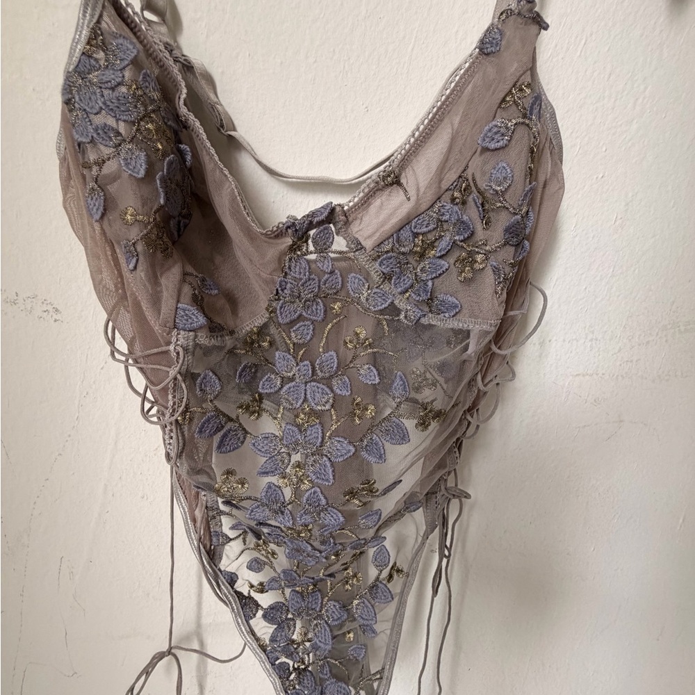 Floral Embroidered Lace Bodysuit